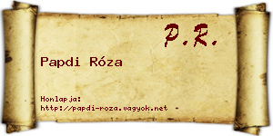 Papdi Róza névjegykártya